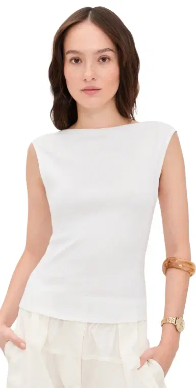 St. Agni Cotton Ballerina Top White | Thumbnail 1