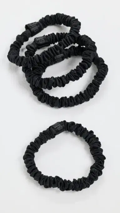 Slip Skinny Silk Scrunchies Set of 4 Black One Size | Thumbnail 2