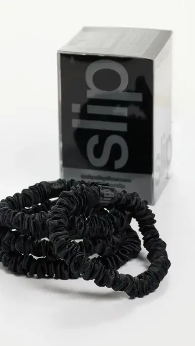 Slip Skinny Silk Scrunchies Set of 4 Black One Size | Thumbnail 5