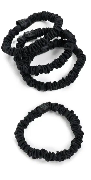 Slip Skinny Silk Scrunchies Set of 4 Black One Size | Thumbnail 1