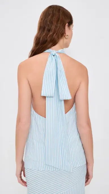 SEVEN WONDERS Dania Halter Vest Top Blue Stripe | Thumbnail 3 SEVEN WONDERS Dania Halter Vest Top Blue Stripe | Thumbnail 3