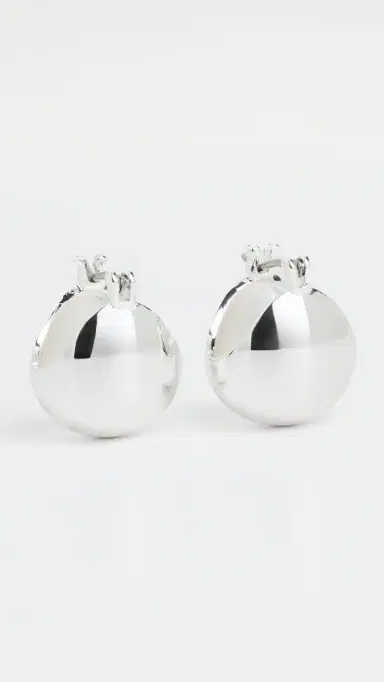 Rachel Comey Baby Keel Hoops Silver One Size | Thumbnail 2