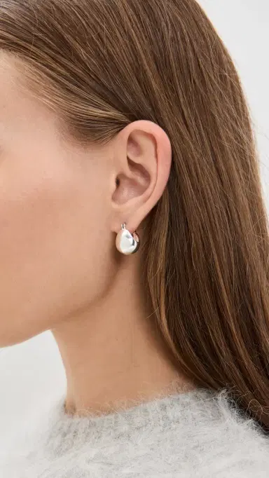 Rachel Comey Baby Keel Hoops Silver One Size | Thumbnail 3