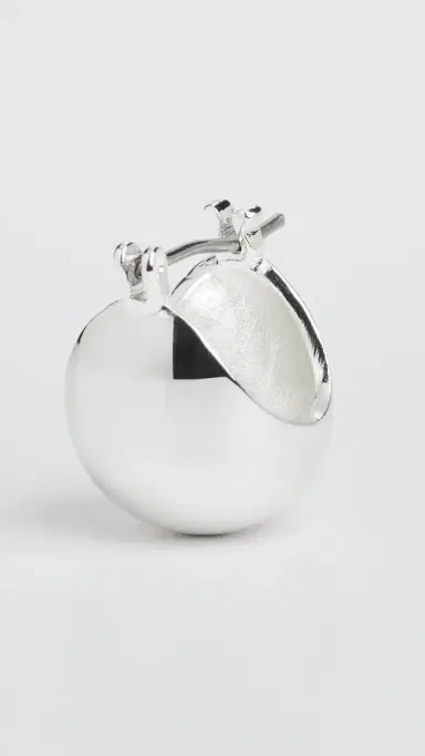 Rachel Comey Baby Keel Hoops Silver One Size | Thumbnail 4