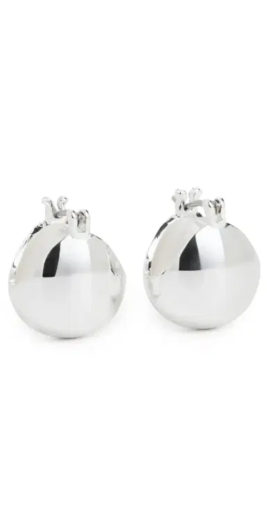 Rachel Comey Baby Keel Hoops Silver One Size | Thumbnail 1