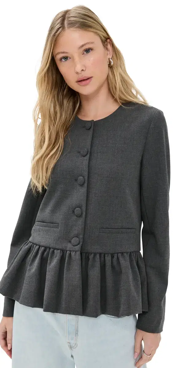 Blakely Peplum Jacket Charcoal
