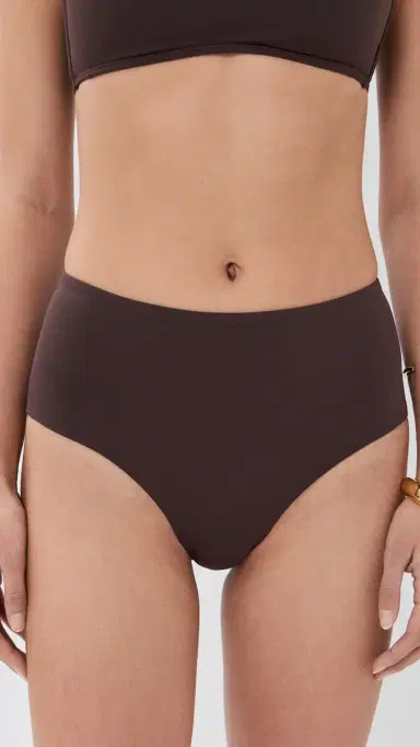 Staud Devon High Rise Bikini Bottoms Dark Chocolate S | Thumbnail 2 Staud Devon High Rise Bikini Bottoms Dark Chocolate S | Thumbnail 2