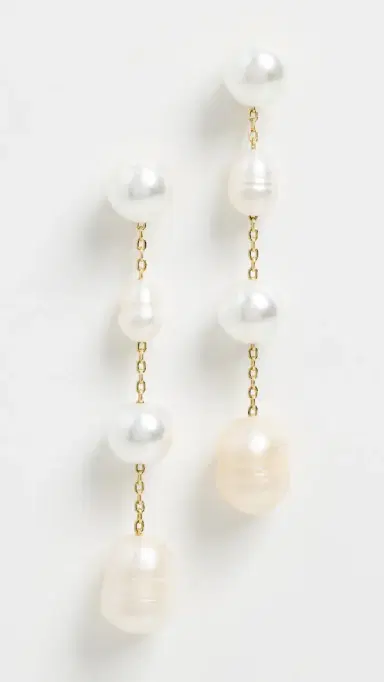 BaubleBar Francesca Earrings Pearl One Size | Thumbnail 2