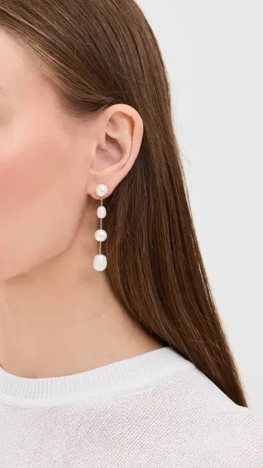 BaubleBar Francesca Earrings Pearl One Size | Thumbnail 3