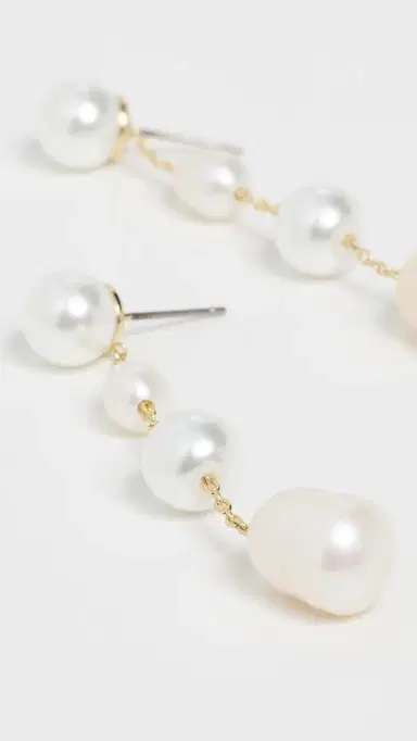 BaubleBar Francesca Earrings Pearl One Size | Thumbnail 4