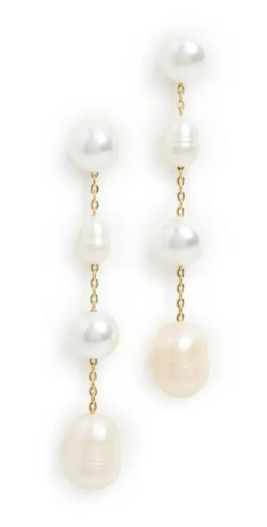 BaubleBar Francesca Earrings Pearl One Size | Thumbnail 1