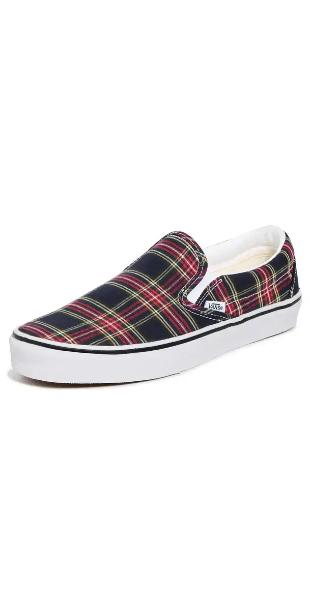 Classic Slip On Sneakers Plaid Navy M 13
