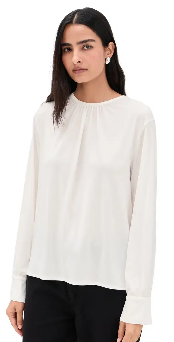 Soft Gathered Blouse Off White