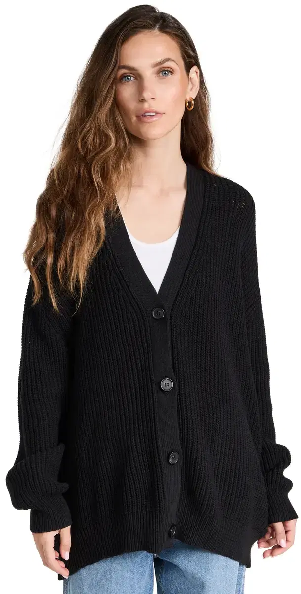 Jenni Kayne Cotton Cocoon Cardigan Black