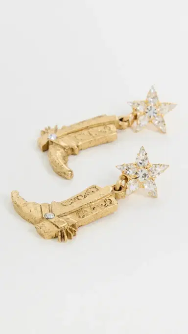Elizabeth Cole These Boots Were Made for Walking Earrings Crystal One Size | Thumbnail 4