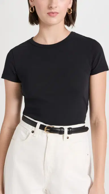 Nili Lotan Jane Belt Black/Shiny Brass 85 | Thumbnail 3