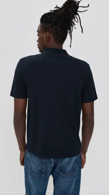 Vince Mesh Knit Johnny Polo Coastal | Thumbnail 3