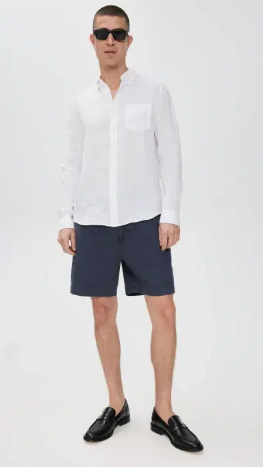Alex Mill Herringbone Pull On Shorts 7 Navy | Thumbnail 5