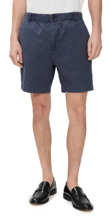 Alex Mill Herringbone Pull On Shorts 7 Navy | Thumbnail 1