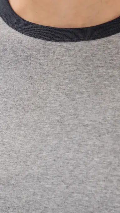 Vince Heather Tipped Long Sleeve Crew Tee H Thistle Combo | Thumbnail 6
