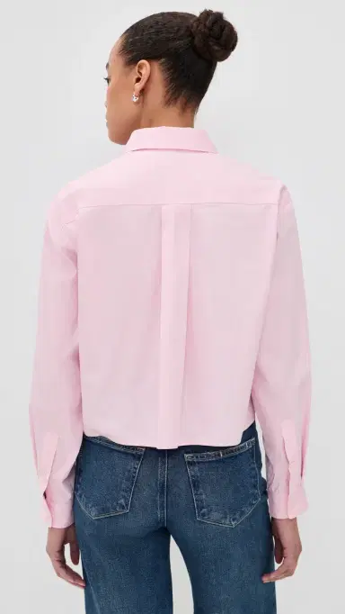 perfectwhitetee Naomi Cotton Poplin Button Down Shirt ugar Pink | Thumbnail 3 perfectwhitetee Naomi Cotton Poplin Button Down Shirt ugar Pink | Thumbnail 3