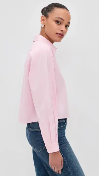 perfectwhitetee Naomi Cotton Poplin Button Down Shirt ugar Pink | Thumbnail 4 perfectwhitetee Naomi Cotton Poplin Button Down Shirt ugar Pink | Thumbnail 4