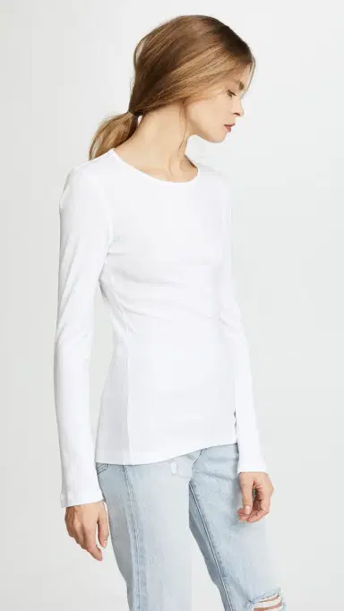 Splendid 1x1 Crew Neck Tee White L | Thumbnail 4 Splendid 1x1 Crew Neck Tee White L | Thumbnail 4