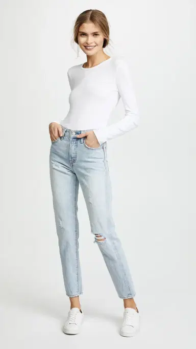 Splendid 1x1 Crew Neck Tee White L | Thumbnail 5 Splendid 1x1 Crew Neck Tee White L | Thumbnail 5