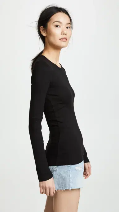 Splendid 1x1 Crew Neck Tee Black M | Thumbnail 4 Splendid 1x1 Crew Neck Tee Black M | Thumbnail 4