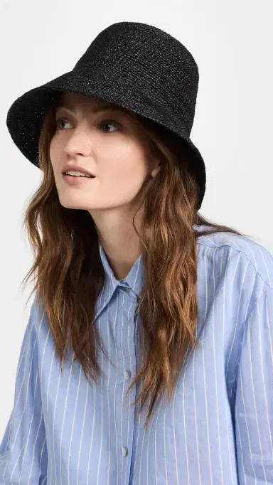 Janessa Leone Felix traw Hat Black | Thumbnail 3 Janessa Leone Felix traw Hat Black | Thumbnail 3