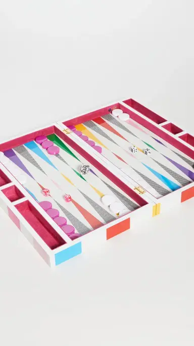 Jonathan Adler Rainbow Checkerboard Backgammon Set Multi One Size | Thumbnail 4 Jonathan Adler Rainbow Checkerboard Backgammon Set Multi One Size | Thumbnail 4