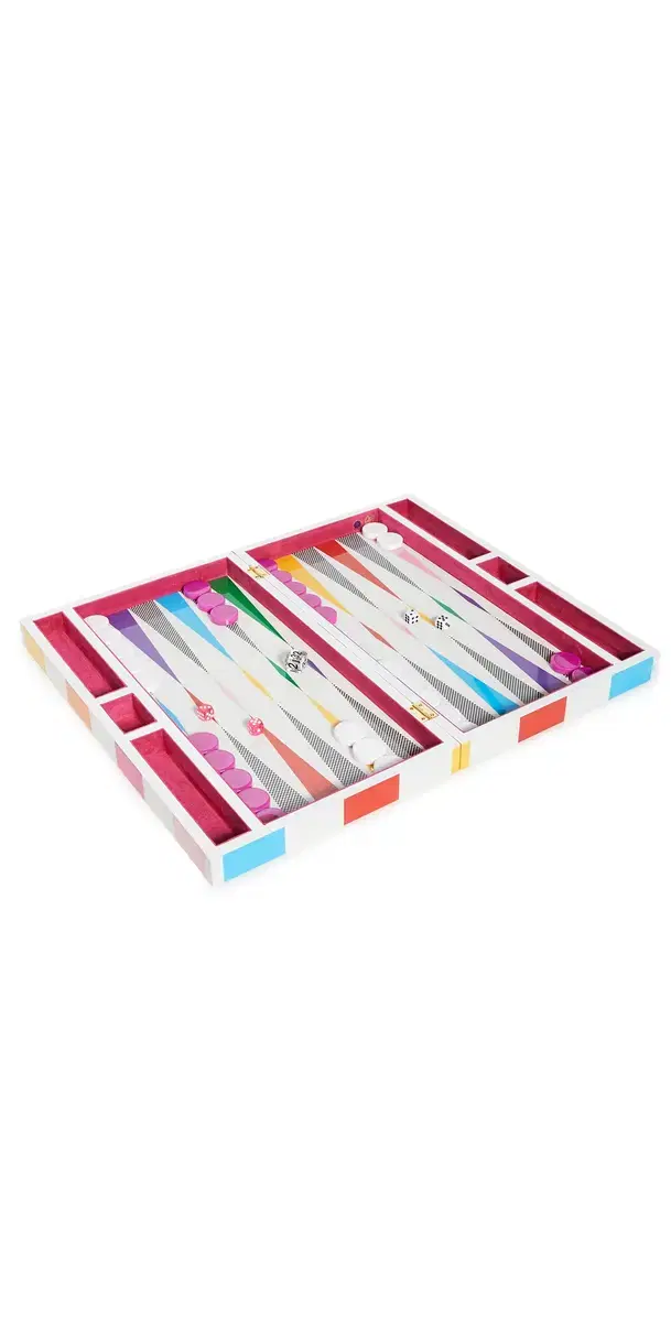 Jonathan Adler Rainbow Checkerboard Backgammon Set Multi One Size