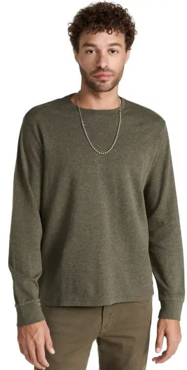 Frame Duo Fold Long Sleeve Crew Heather | Thumbnail 1 Frame Duo Fold Long Sleeve Crew Heather | Thumbnail 1