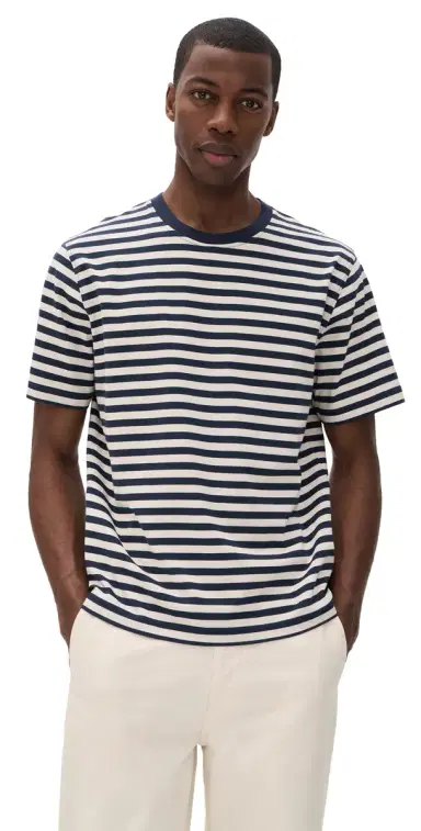 Far Afield Breton Stripe Short Sleeved T-Shirt Navy/and | Thumbnail 1 Far Afield Breton Stripe Short Sleeved T-Shirt Navy/and | Thumbnail 1