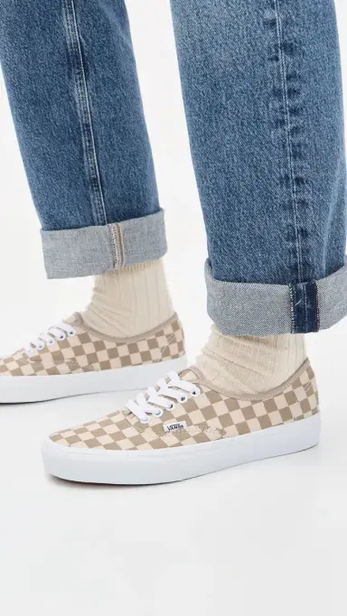Vans Authentic Sneakers Checkerboard Aluminum/Oatmeal | Thumbnail 3 Vans Authentic Sneakers Checkerboard Aluminum/Oatmeal | Thumbnail 3