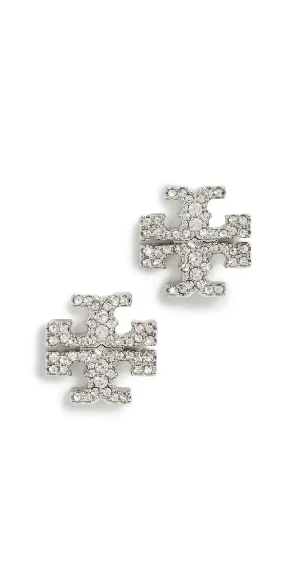 Tory Burch Icon Pavé Stud Earrings Tory Silver / Crystal One Size
