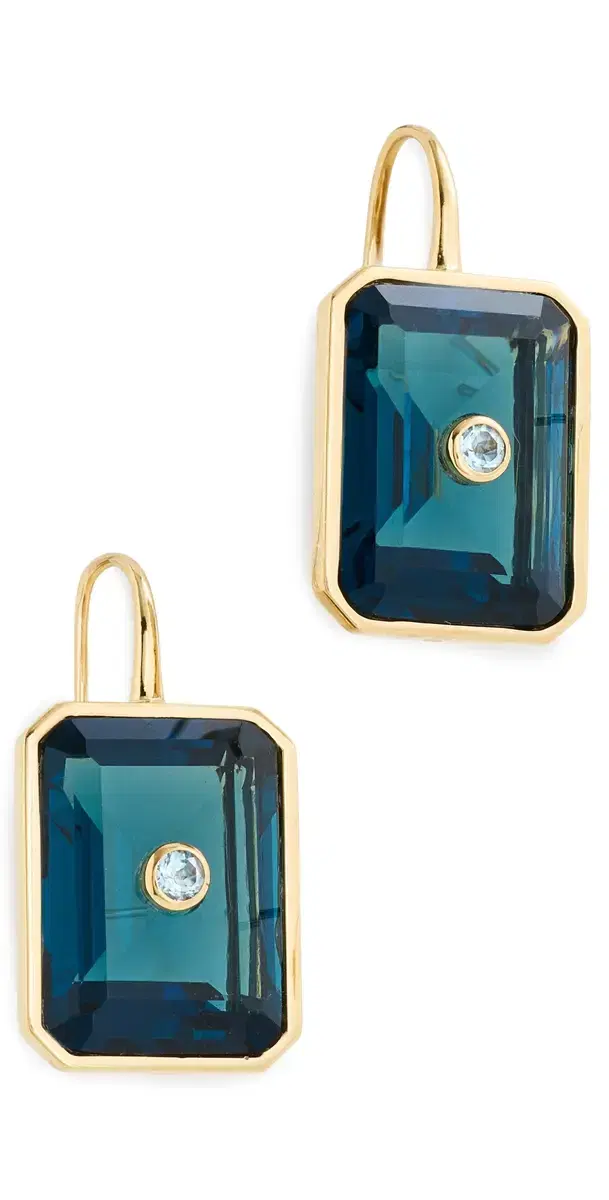 Tile Earrings In Denim Blue One Size