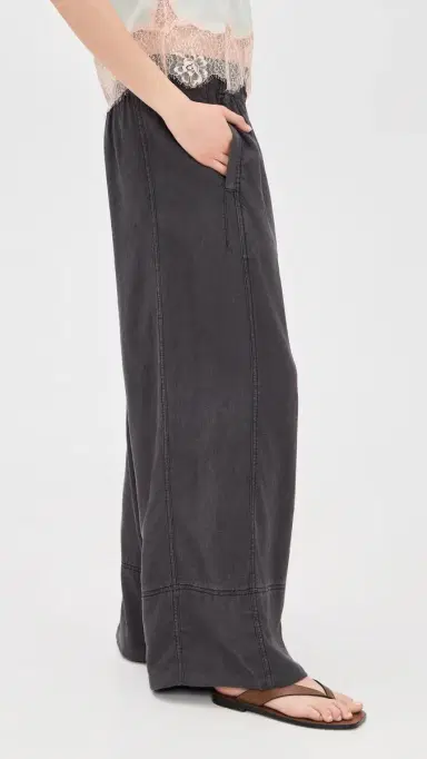 Free People Days End Pull On Linen Pants Black | Thumbnail 4 Free People Days End Pull On Linen Pants Black | Thumbnail 4