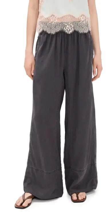 Free People Days End Pull On Linen Pants Black | Thumbnail 1 Free People Days End Pull On Linen Pants Black | Thumbnail 1
