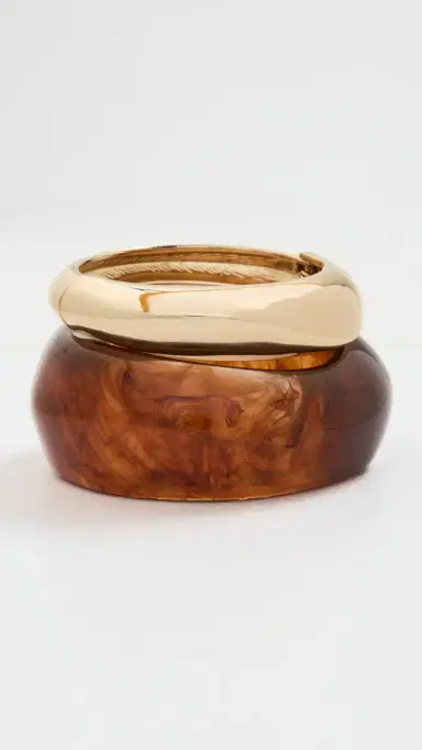 Shashi Tortoise Bangle Bracelet Set Tortoise | Thumbnail 2 Shashi Tortoise Bangle Bracelet Set Tortoise | Thumbnail 2