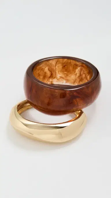 Shashi Tortoise Bangle Bracelet Set Tortoise | Thumbnail 4 Shashi Tortoise Bangle Bracelet Set Tortoise | Thumbnail 4