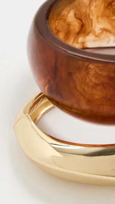 Shashi Tortoise Bangle Bracelet Set Tortoise | Thumbnail 5 Shashi Tortoise Bangle Bracelet Set Tortoise | Thumbnail 5