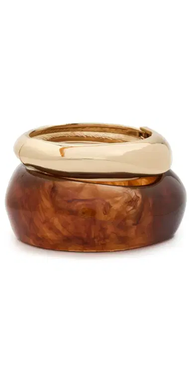 Shashi Tortoise Bangle Bracelet Set Tortoise | Thumbnail 1 Shashi Tortoise Bangle Bracelet Set Tortoise | Thumbnail 1