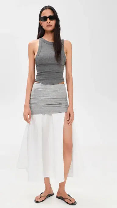 The Line by K Mari Skirt Heather Grey/White | Thumbnail 5 The Line by K Mari Skirt Heather Grey/White | Thumbnail 5
