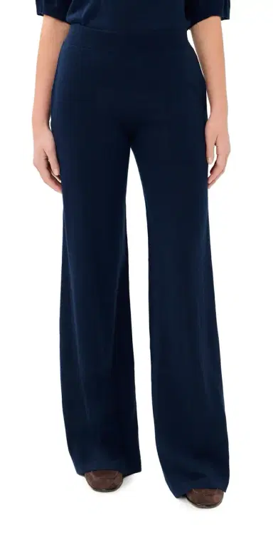 SPRWMN Cashmere Wide Leg Pants Navy | Thumbnail 1