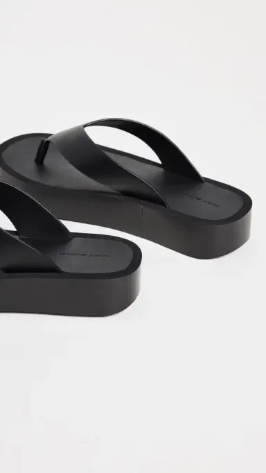 Tory Burch Leather Platform Flip Flops Black / Black 5 | Thumbnail 4