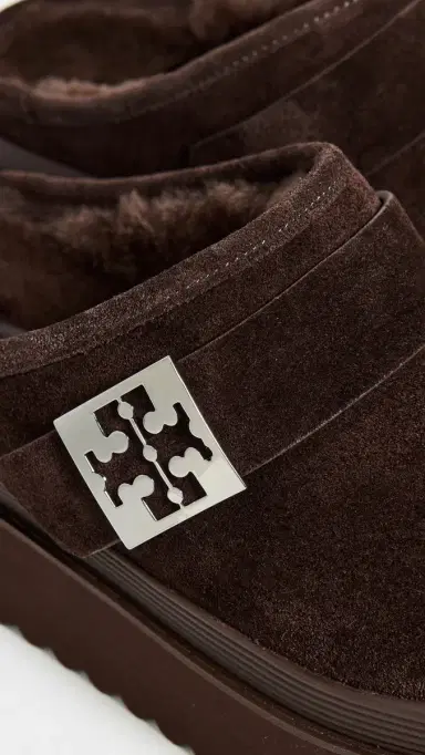 Tory Burch Mellow Shearling Platform Mules Dark Cocoa Tmono/Silver 9 | Thumbnail 6