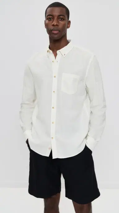 Marine Layer Better-Than-Linen Shirt White L | Thumbnail 2