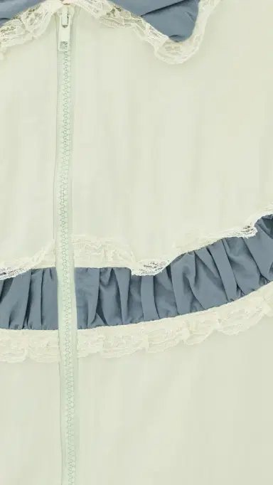 Tanner Fletcher Kennedy Ruched Stripe Track Jacket Ivory/Blue S | Thumbnail 6