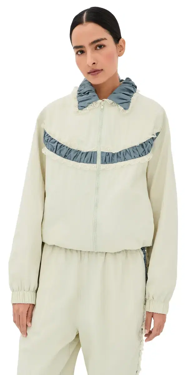 Kennedy Ruched tripe Track Jacket /Blue